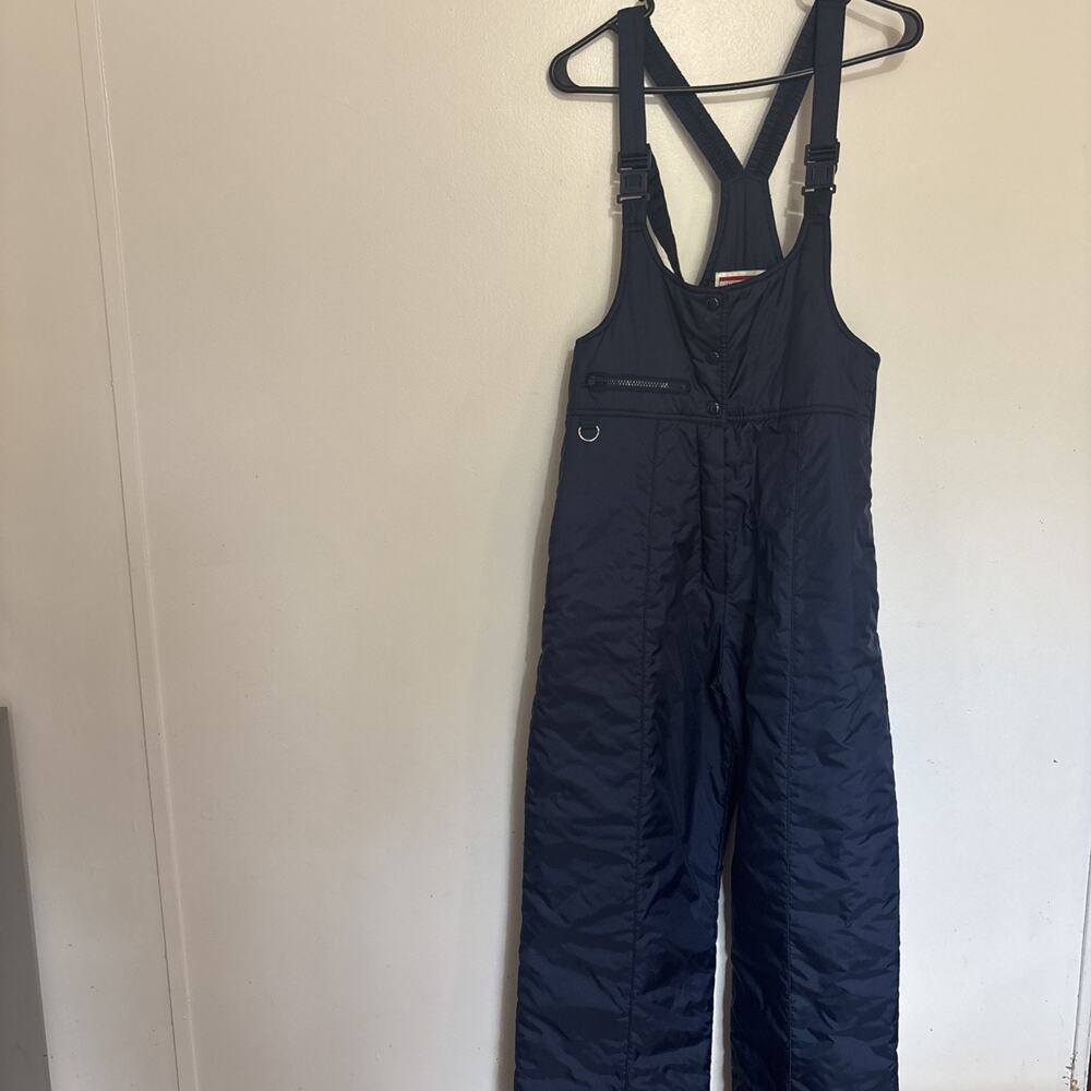 Ladies Ski Wear By JCPenney Sz M Ski Bibs Blue pockets adjustable